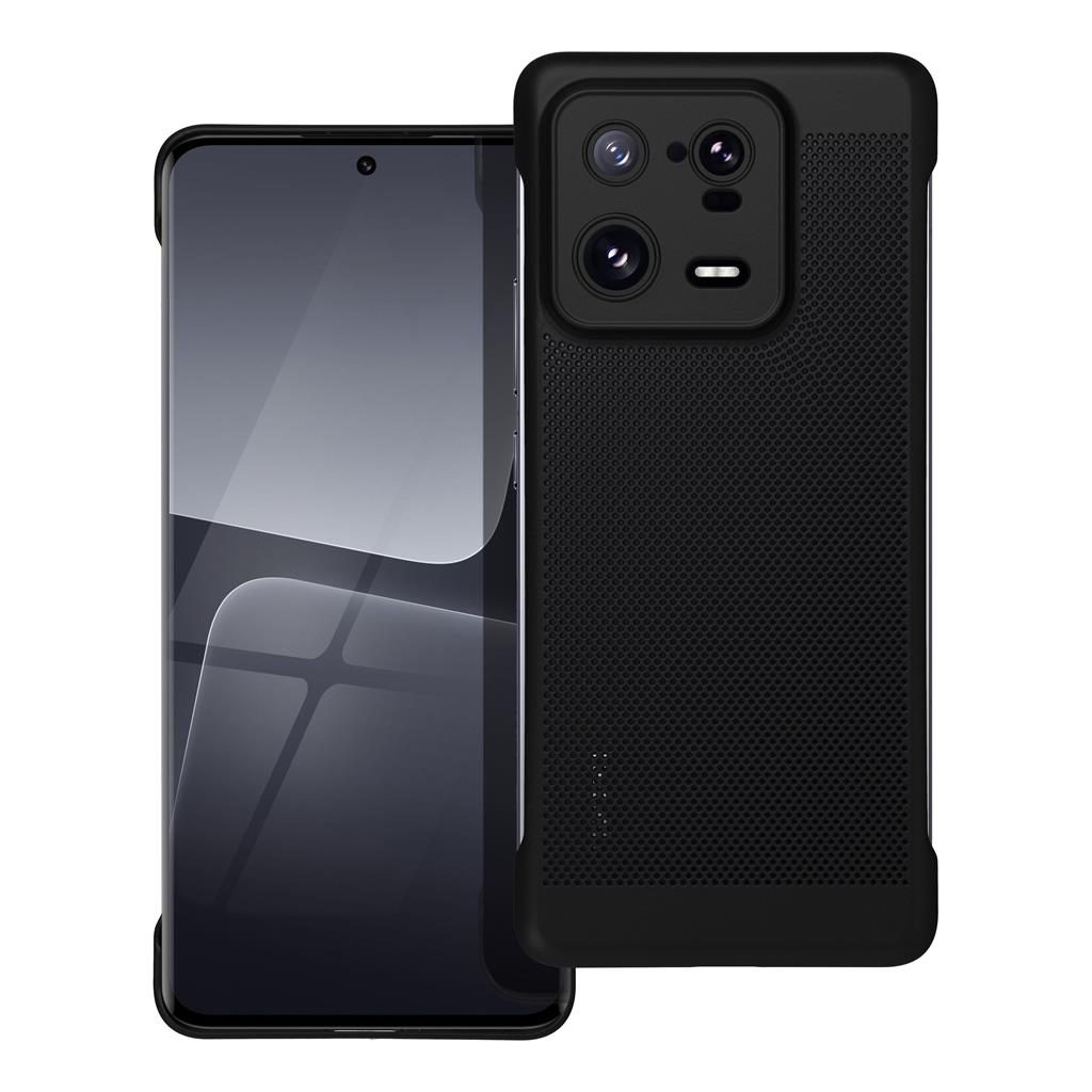 Xiaomi 13 Pro Breezy lyukacsos műanyag hátlap tok (Fekete)