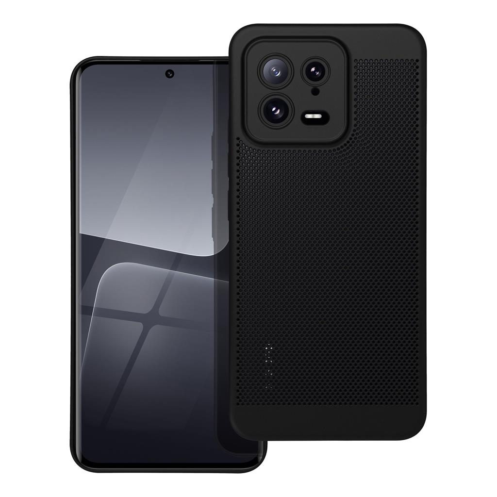 Xiaomi 13 Breezy lyukacsos műanyag hátlap tok (Fekete)