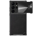 Samsung Galaxy S22 Ultra Nillkin camshield leather hátlap tok (Fekete)