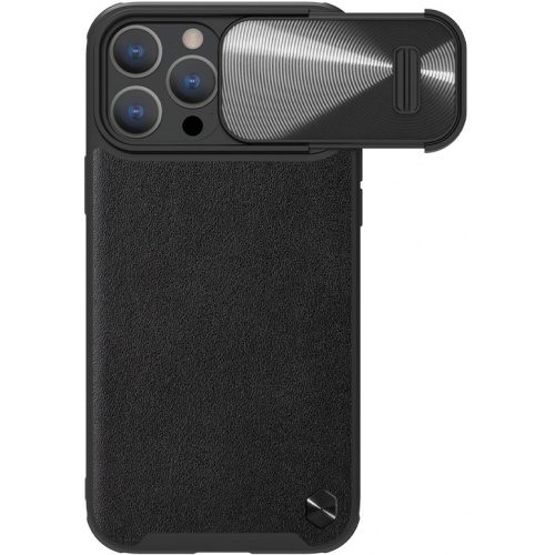 Apple iPhone 13 Pro Max Nillkin CamShield Leather S hátlap tok (Fekete)