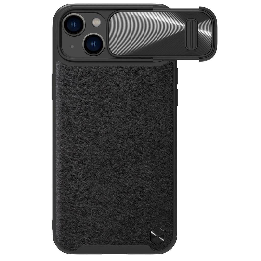 Apple iPhone 14 Plus Nillkin CamShield Leather S MagSafe hátlap tok (Fekete)