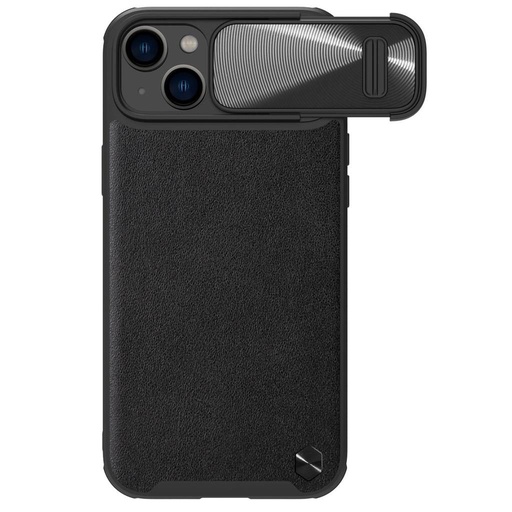 Apple iPhone 14 Plus Nillkin CamShield Leather S MagSafe hátlap tok (Fekete)