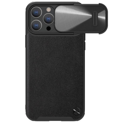 Apple iPhone 14 Pro Nillkin CamShield Leather S MagSafe hátlap tok (Fekete)
