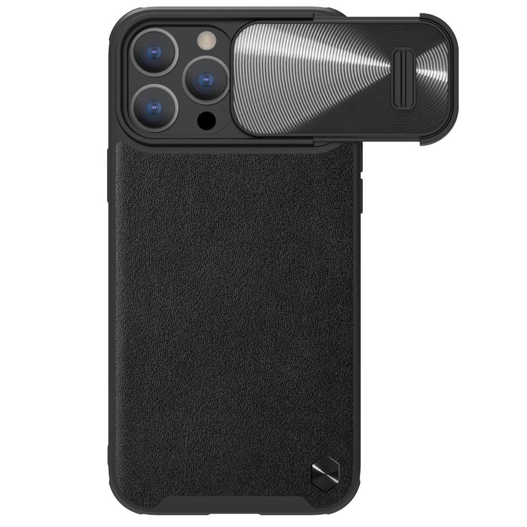 Apple iPhone 14 Pro Nillkin CamShield Leather S hátlap tok (Fekete)