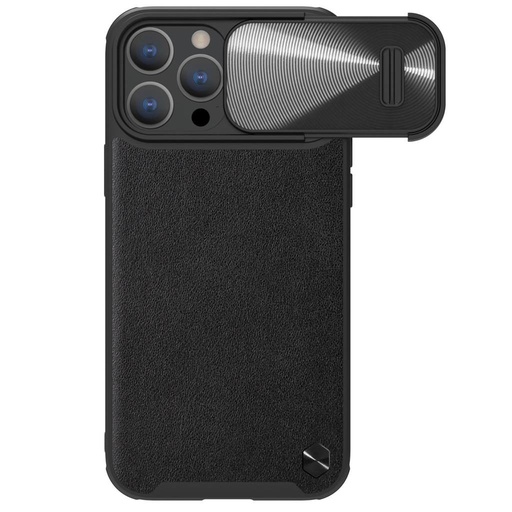 Apple iPhone 14 Pro Nillkin CamShield Leather S hátlap tok (Fekete)
