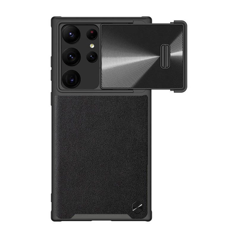 Samsung Galaxy S23 Ultra Nillkin CamShield Leather S hátlap tok (Fekete)