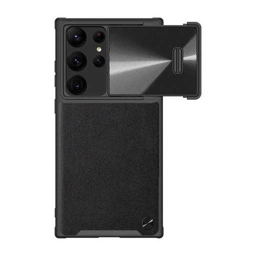 Samsung Galaxy S23 Ultra Nillkin CamShield Leather S hátlap tok (Fekete)