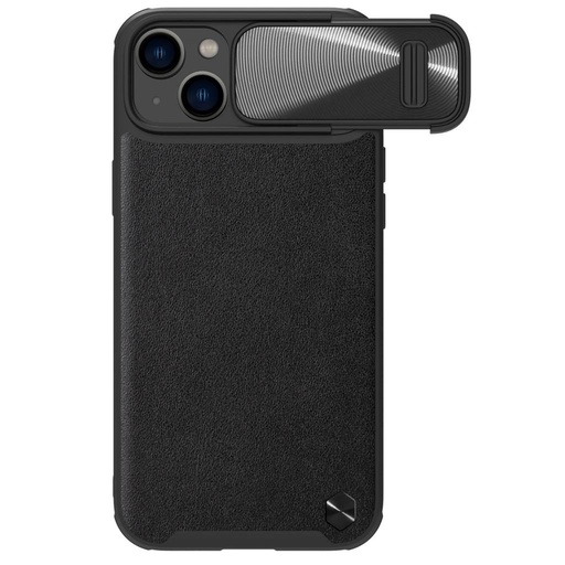 Apple iPhone 14 Nillkin CamShield Leather S MagSafe hátlap tok (Fekete)