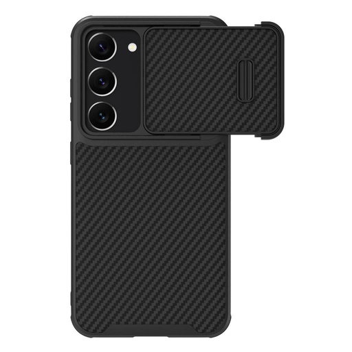 Samsung Galaxy S23 Plus Nillkin Synthetic S karbon mintás kemény hátlap tok (Fekete)