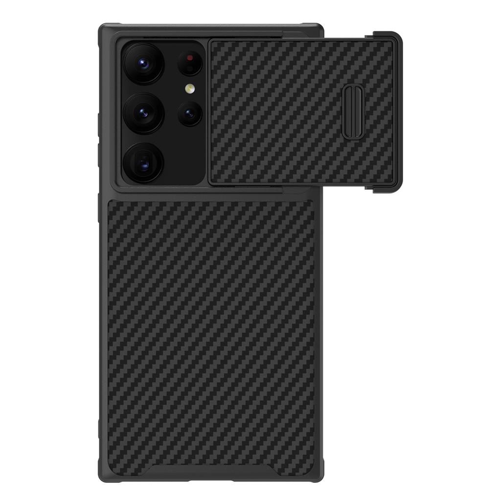 Samsung Galaxy S23 Ultra Nillkin Synthetic S karbon mintás kemény hátlap tok (Fekete)