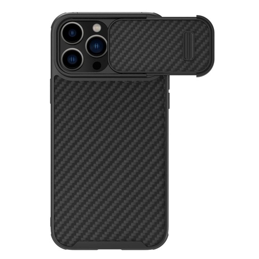 Apple iPhone 14 Pro Nillkin Synthetic S magsafe karbon mintás kemény hátlap tok (Fekete)
