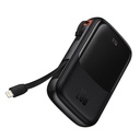 BASEUS QPow powerbank, 10000mAH kapacitással,20W töltési teljesítménnyel, lightning kábellel fekete