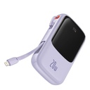 BASEUS QPow powerbank, 10000mAH kapacitással,20W töltési teljesítménnyel, lightning kábellel lila