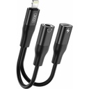 XO NB181B audio adapter (Fekete) – Lightning–3,5 mm + Lightning, Bluetooth átviteli funkcióval