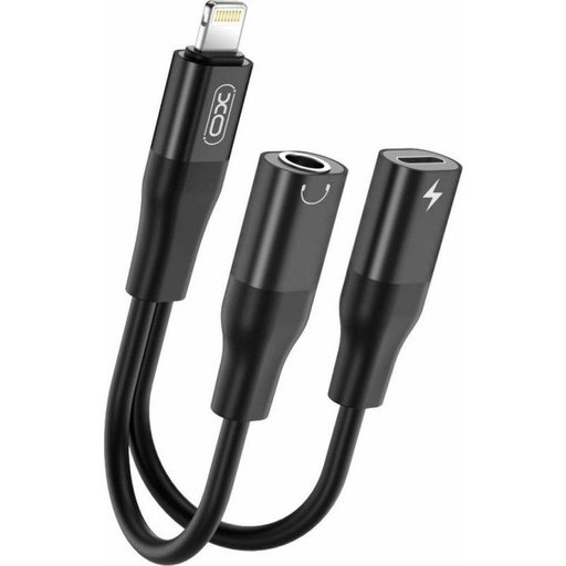 XO NB181B audio adapter (Fekete) – Lightning–3,5 mm + Lightning, Bluetooth átviteli funkcióval