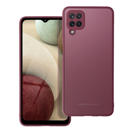 Samsung Galaxy A12 Roar matt üveg hátlap tok (Bordó)