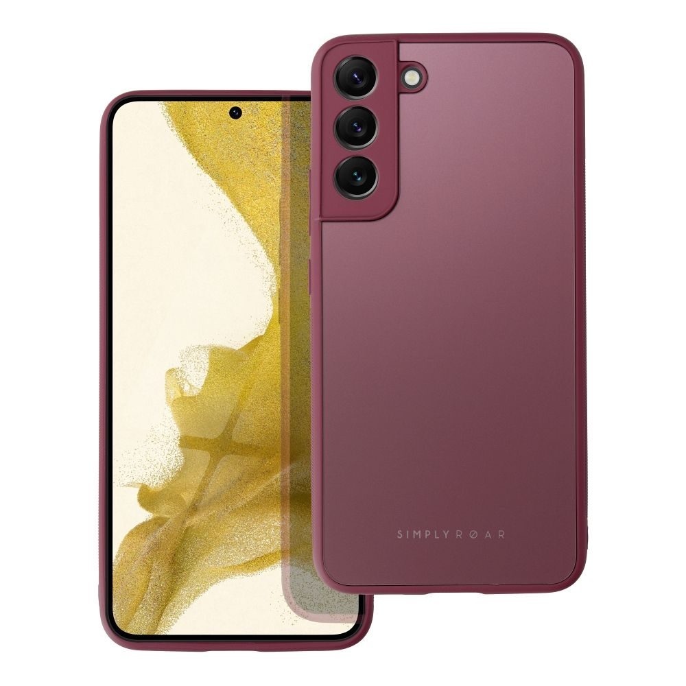 Samsung Galaxy S22 Plus Roar matt üveg hátlap tok (Bordó)