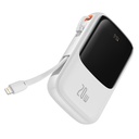 BASEUS QPow powerbank, 10000mAH kapacitással,20W töltési teljesítménnyel, lightning kábellel fehér