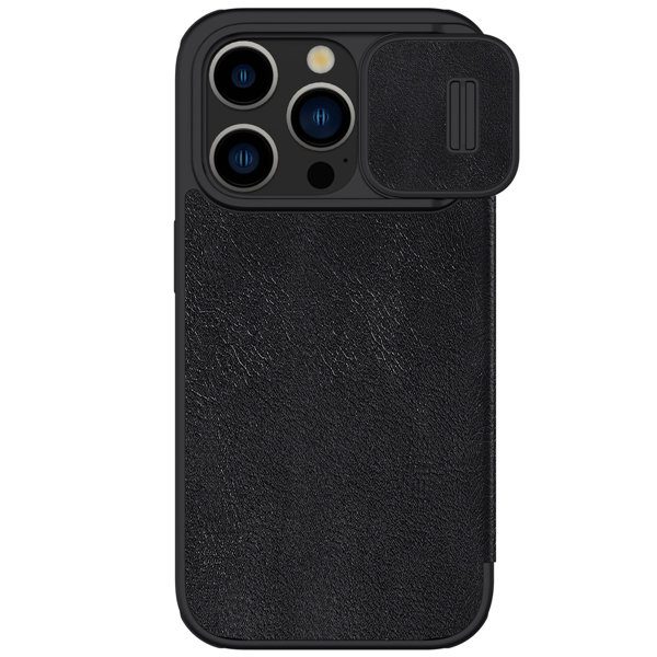 Apple iPhone 15 Pro Nillkin Qin pro kameravédős notesz tok (Fekete)