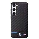 Samsung Galaxy S23 BMW M PU Carbon tok – Blue Line (Fekete) - BMHCS23S22NBCK