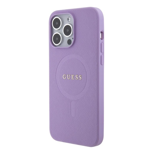 Apple iPhone 15 Pro Max Guess PU Saffiano MagSafe tok (Lila) - GUHMP15XPSAHMCU