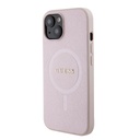 Apple iPhone 15 Guess PU Saffiano MagSafe tok (Rózsaszín) - GUHMP15SPSAHMCP