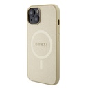 Apple iPhone 15 Guess PU Saffiano MagSafe tok (Bézs) - GUHMP15SSPSAHMCB