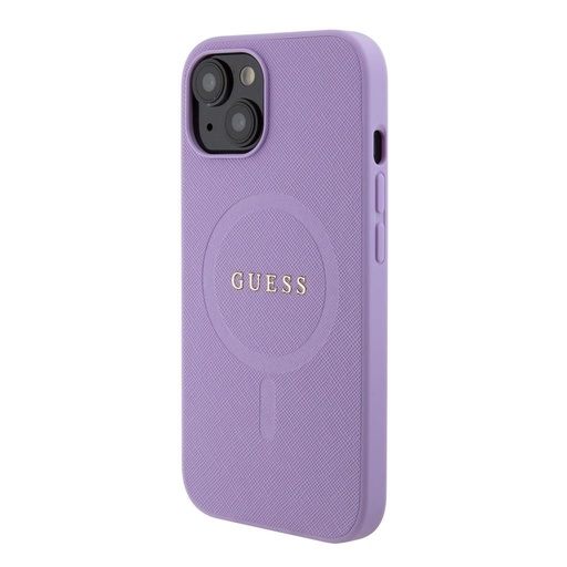 Apple iPhone 15 Guess PU Saffiano MagSafe tok (Lila) - GUHMP15SPSAHMCU