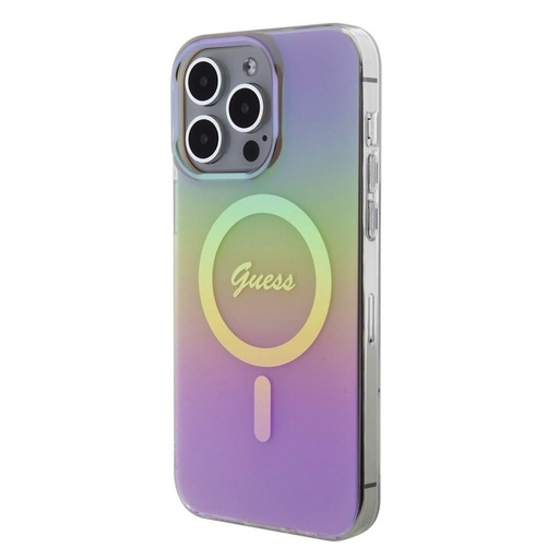 Apple iPhone 15 Pro Guess IML Iridescent Script MagSafe tok (Rózsaszín) - GUHMP15LHITSP