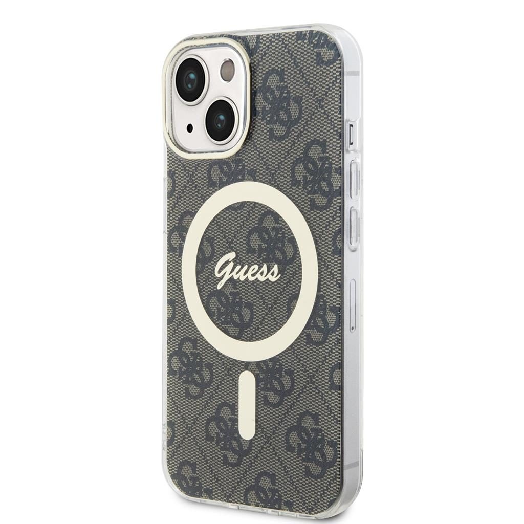 Apple iPhone 15 Guess IML 4G MagSafe tok (Barna) - GUHMP15SH4STW