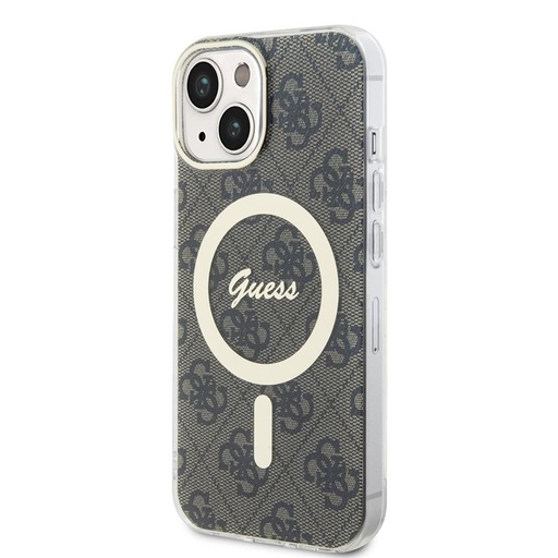 Apple iPhone 15 Guess IML 4G MagSafe tok (Barna) - GUHMP15SH4STW