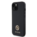 Apple iPhone 15 Guess PU 4G Strass Metal Logo tok (Fekete) - GUHCP15SPS4DGPK