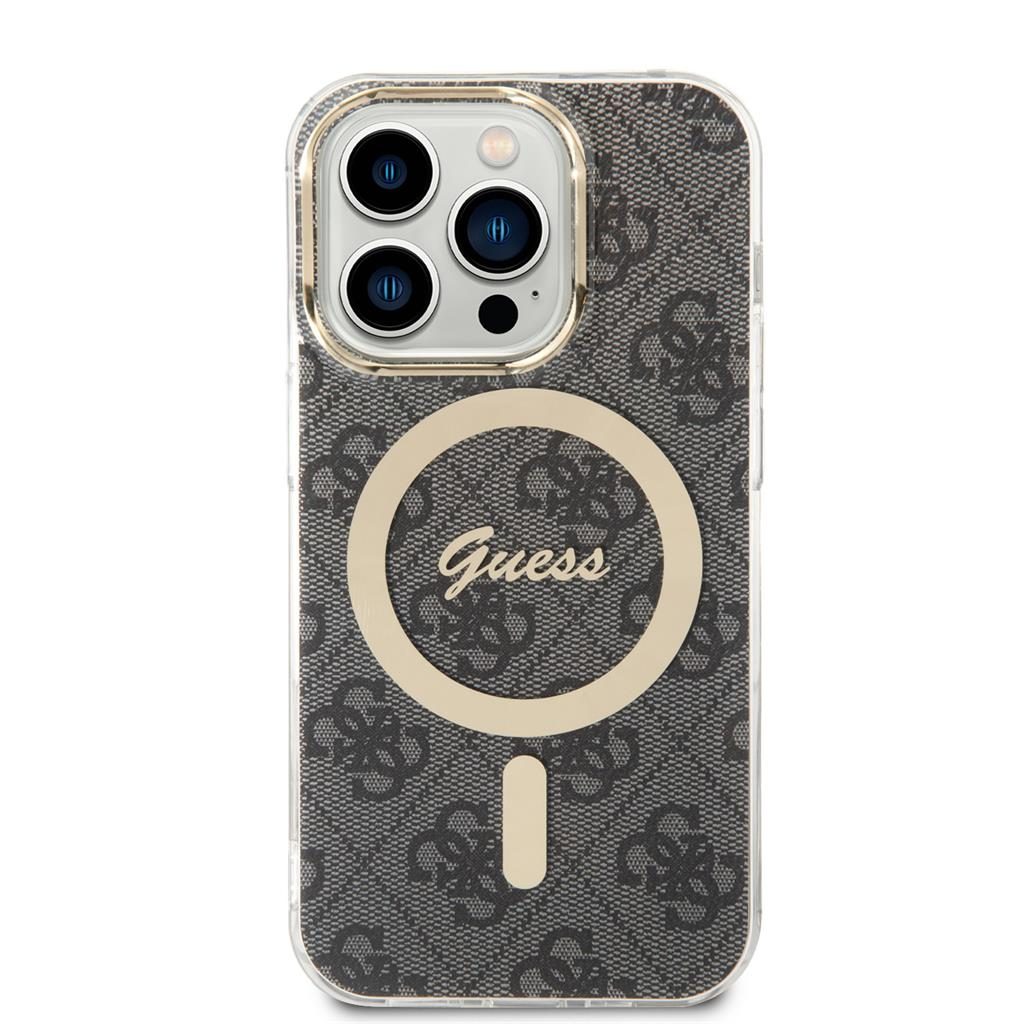 Apple iPhone 15 Pro Guess IML 4G MagSafe tok (Fekete) - GUHMP15LH4STK