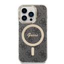 Apple iPhone 15 Pro Guess IML 4G MagSafe tok (Fekete) - GUHMP15LH4STK