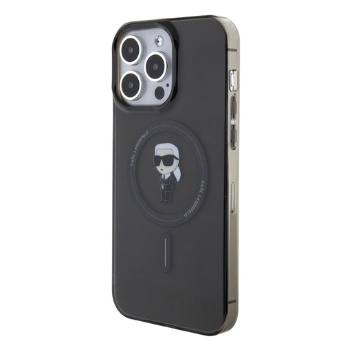 Apple iPhone 15 Pro Max Karl Lagerfeld IML Ikonik MagSafe tok (Fekete) – KLHMP15XHFCKNOK