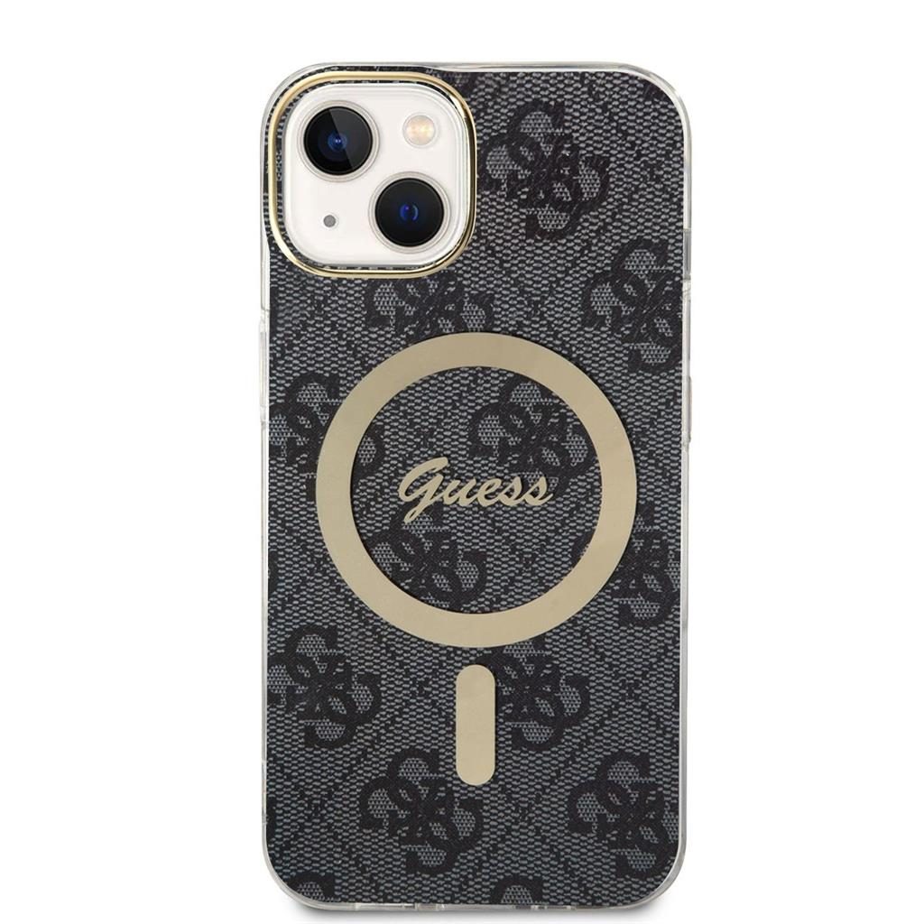 Apple iPhone 15 Guess IML 4G MagSafe tok (Fekete) - GUHMP15SH4STK