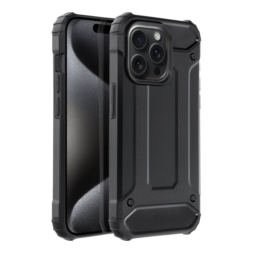 Apple iPhone 15 Pro armor ütésálló hátlap tok (Fekete)