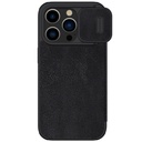 Apple iPhone 15 Pro Max Nillkin Qin pro kameravédős notesz tok (Fekete)