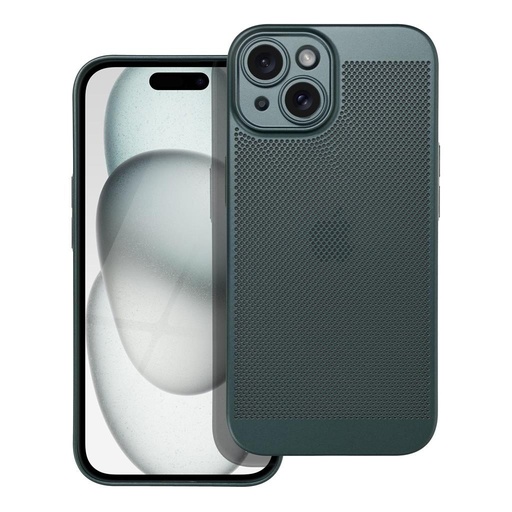 Apple iPhone 15 Breezy lyukacsos műanyag hátlap tok (Zöld)