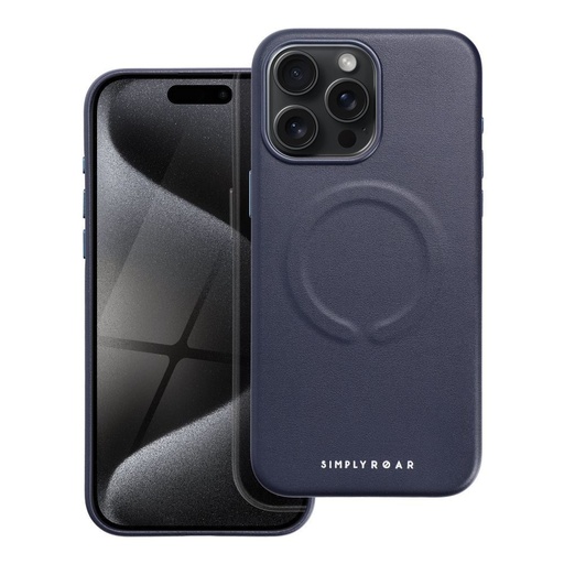 Apple iPhone 15 Pro Max Roar Leather magsafe hátlap tok (Kék)