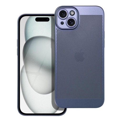 Apple iPhone 15 Plus Breezy lyukacsos műanyag hátlap tok (Kék)