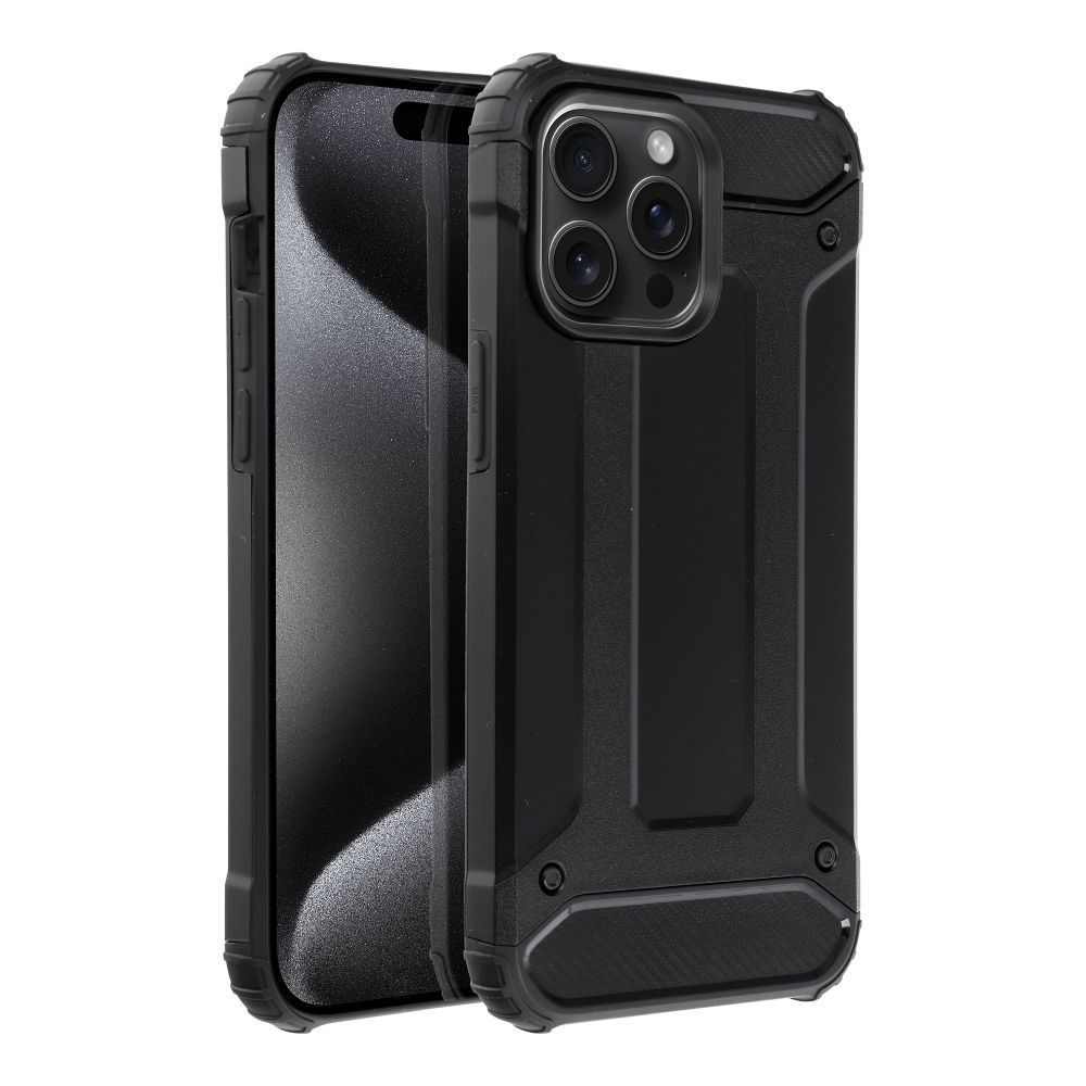 Apple iPhone 15 Pro Max armor ütésálló hátlap tok (Fekete)