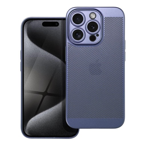 Apple iPhone 15 Pro Breezy lyukacsos műanyag hátlap tok (Kék)