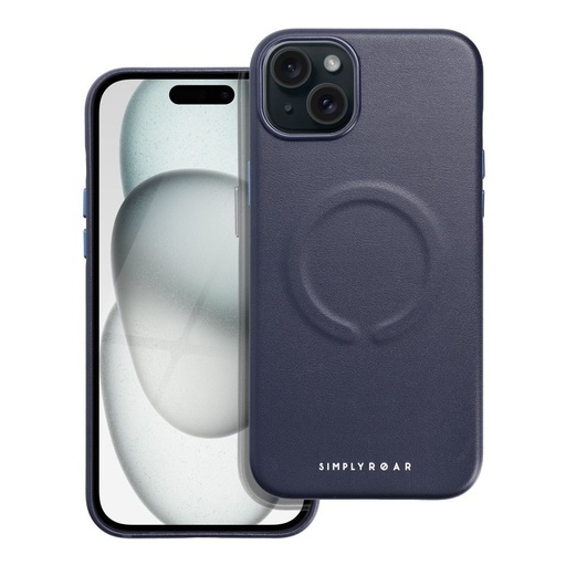Apple iPhone 15 Plus Roar Leather magsafe hátlap tok (Kék)