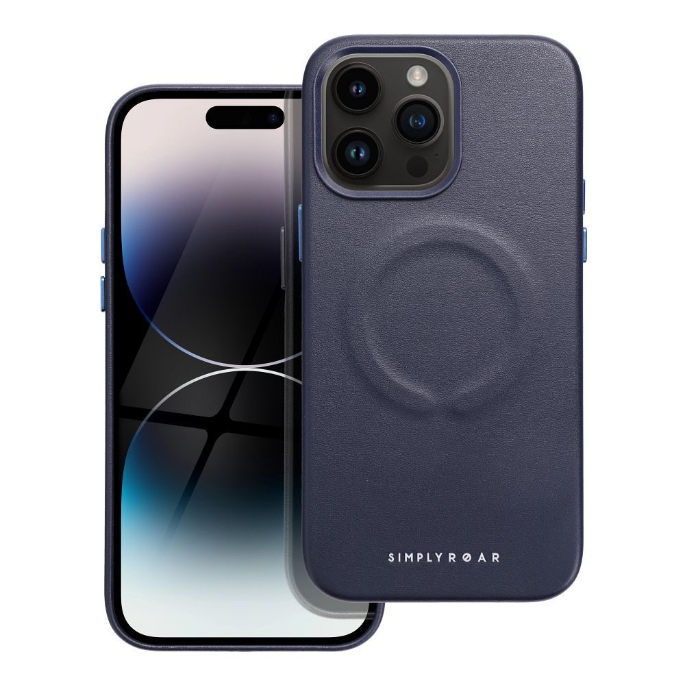 Apple iPhone 14 Pro Max Roar Leather magsafe hátlap tok (Kék)