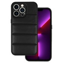 Apple iPhone 11 Leather 3D design 2 bőrhatású kemény hátlap tok (Fekete)