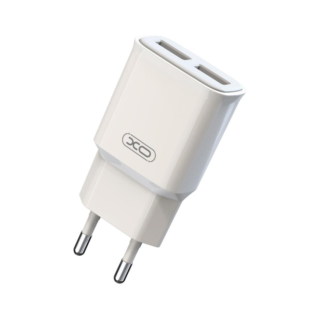 XO L92C 2.4A töltő (Fehér) – dupla USB csatlakozó