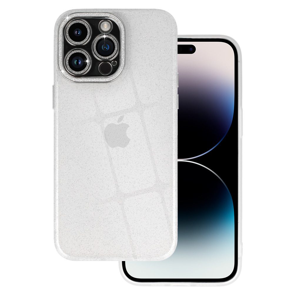 Apple iPhone 13 liquid glitter camera hátlap tok (Átlátszó)