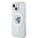 Apple iPhone 15 Karl Lagerfeld IML Glitter Karl and Choupette MagSafe tok (Átlátszó) – KLHMP15SHGKCNOT