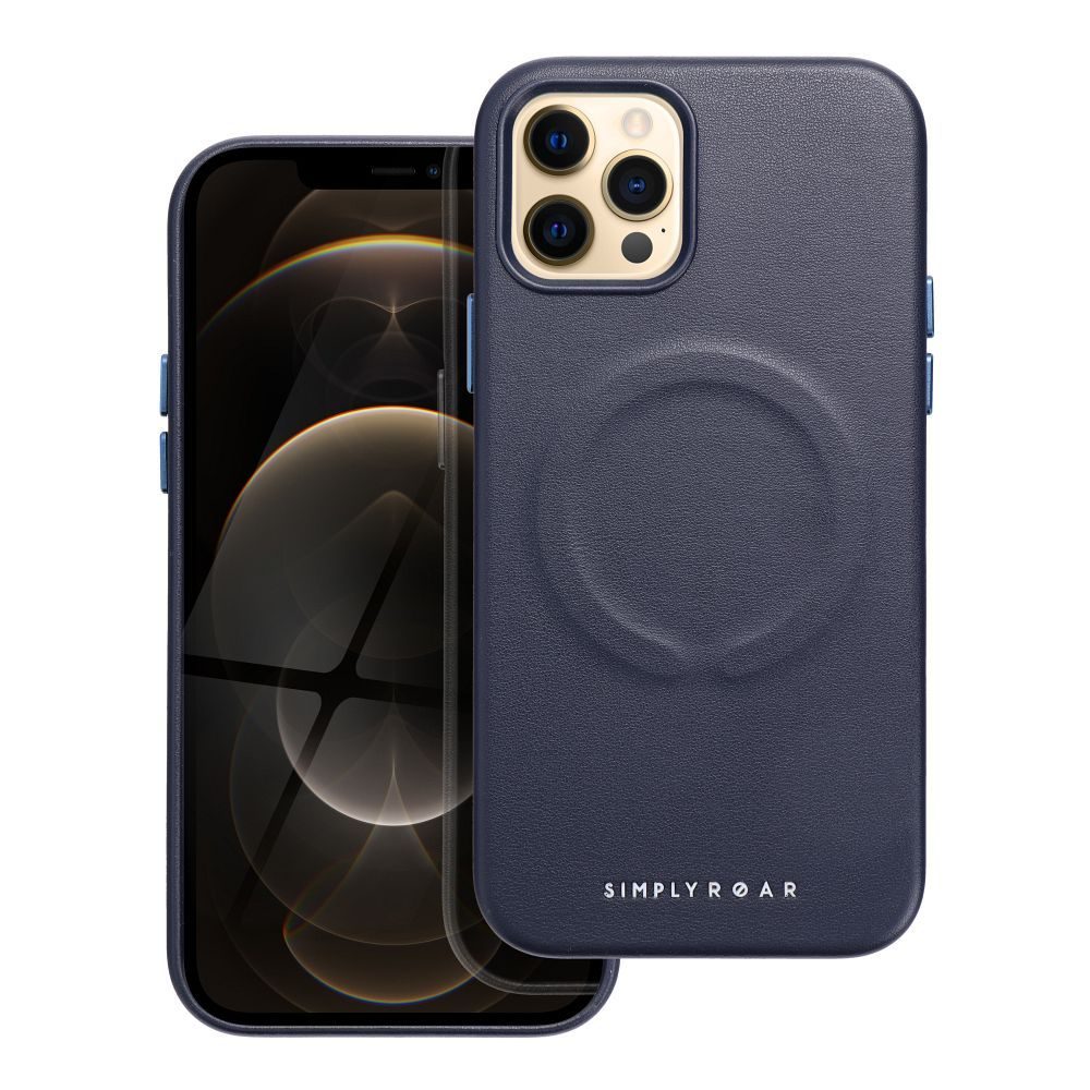 Apple iPhone 12 Pro Roar Leather magsafe hátlap tok (Kék)